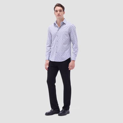 Bugatchi James Geometric OoohCotton® Shirt Zinc