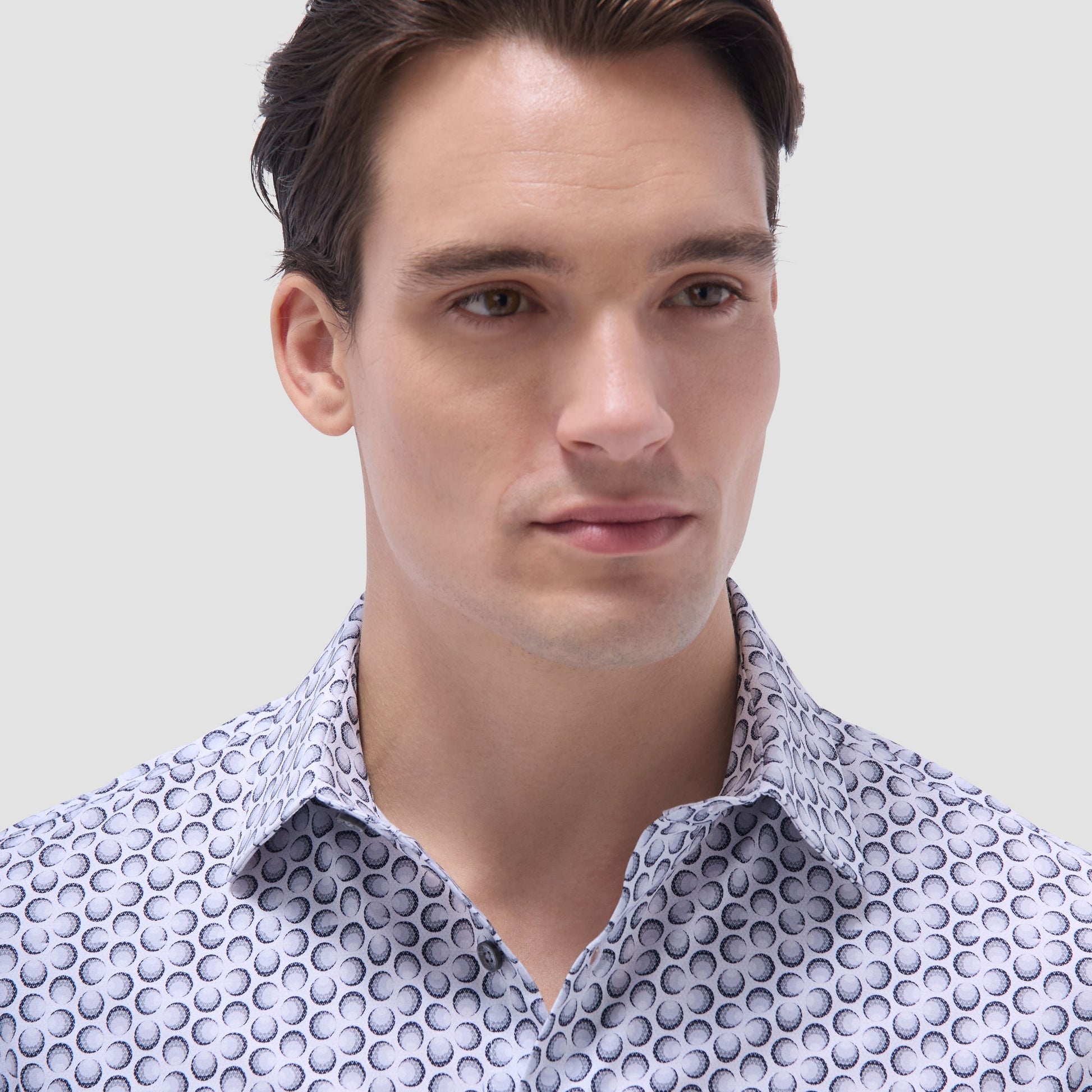 Bugatchi James Geometric OoohCotton® Shirt Zinc