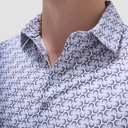 Bugatchi James Geometric OoohCotton® Shirt Zinc