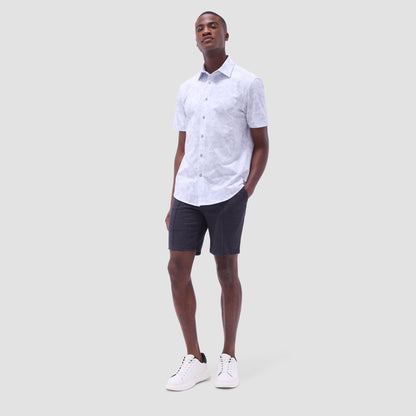 Bugatchi Miles Abstract OoohCotton® Short-Sleeve Shirt Platinum