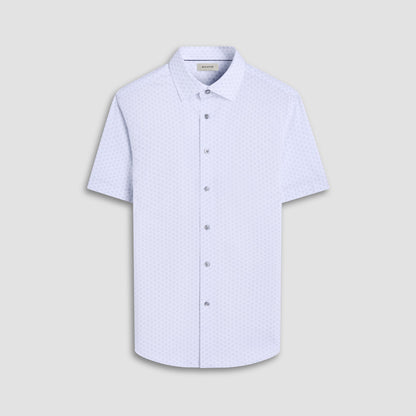 Bugatchi Miles Floral OoohCotton® Short-Sleeve Shirt Platinum