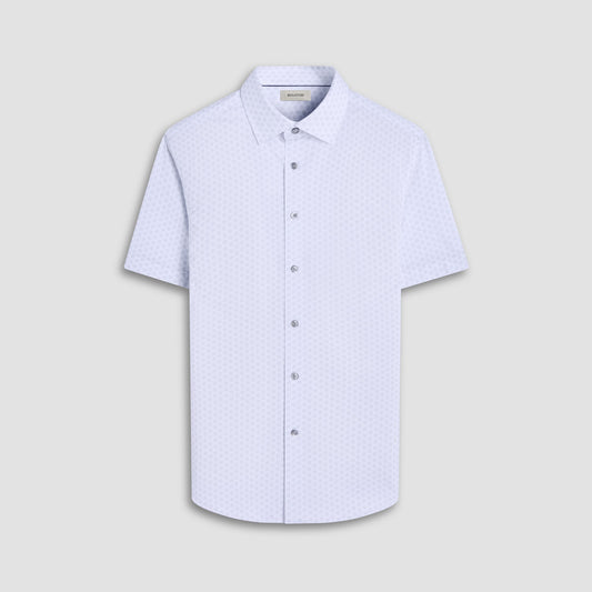 Bugatchi Miles Floral OoohCotton® Short-Sleeve Shirt Platinum