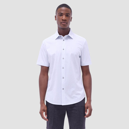 Bugatchi Miles Floral OoohCotton® Short-Sleeve Shirt Platinum