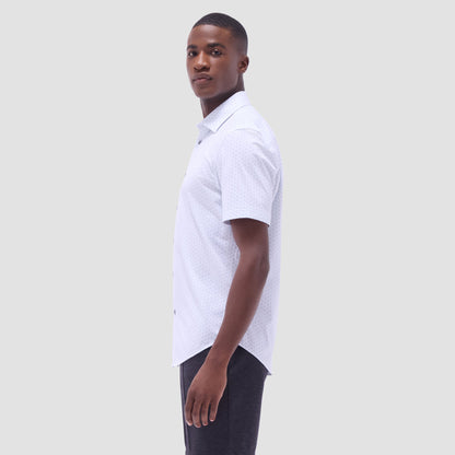 Bugatchi Miles Floral OoohCotton® Short-Sleeve Shirt Platinum