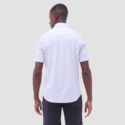 Bugatchi Miles Floral OoohCotton® Short-Sleeve Shirt Platinum