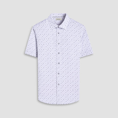 Bugatchi Miles Whiskey OoohCotton® Short-Sleeve Shirt Platinum