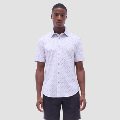 Bugatchi Miles Whiskey OoohCotton® Short-Sleeve Shirt Platinum
