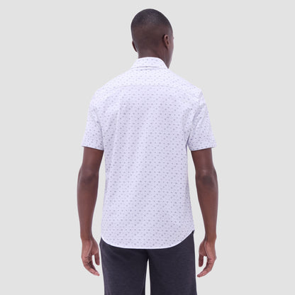 Bugatchi Miles Whiskey OoohCotton® Short-Sleeve Shirt Platinum