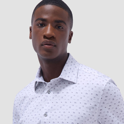 Bugatchi Miles Whiskey OoohCotton® Short-Sleeve Shirt Platinum