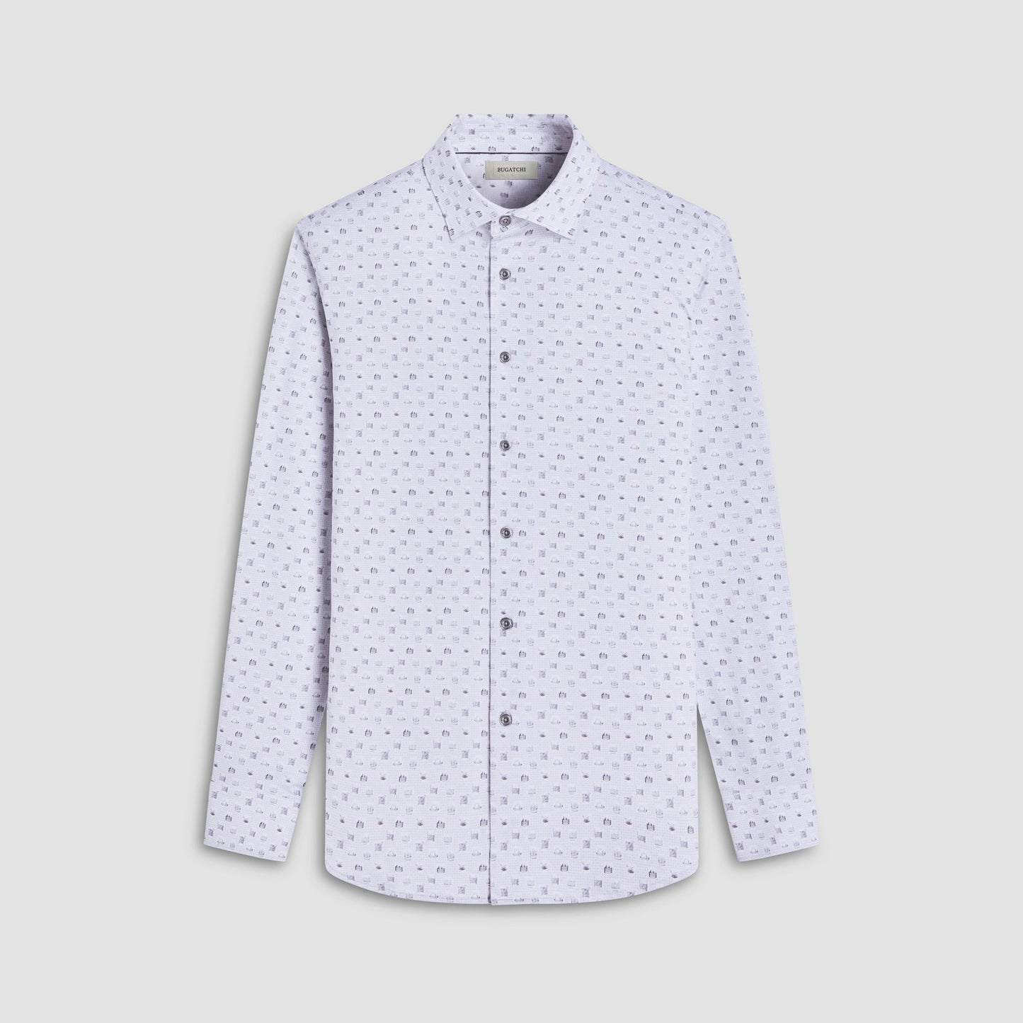 Bugatchi James Whiskey OoohCotton® Shirt Platinum