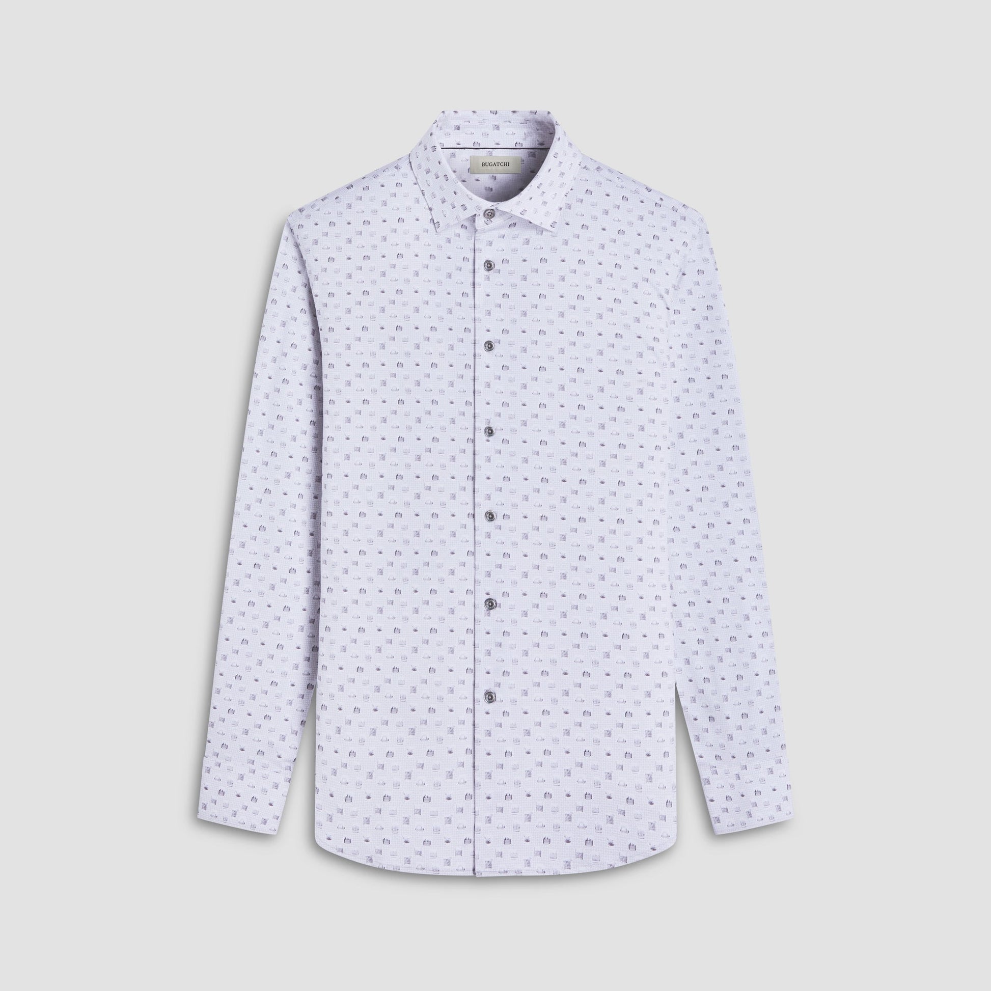 Bugatchi James Whiskey OoohCotton® Shirt Platinum