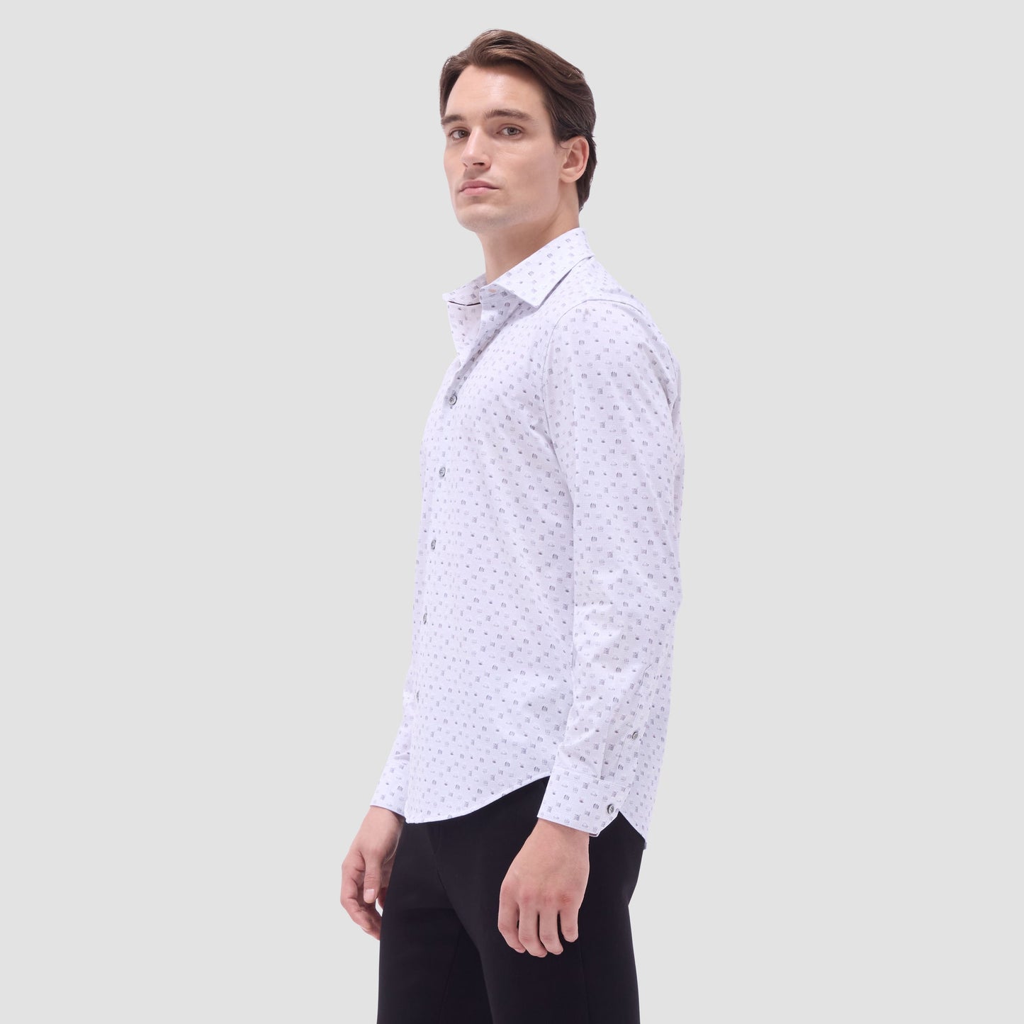 Bugatchi James Whiskey OoohCotton® Shirt Platinum
