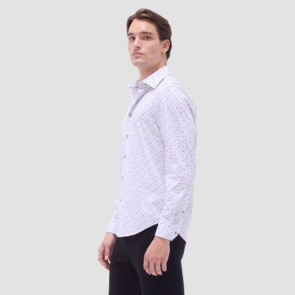 Bugatchi James Whiskey OoohCotton® Shirt Platinum