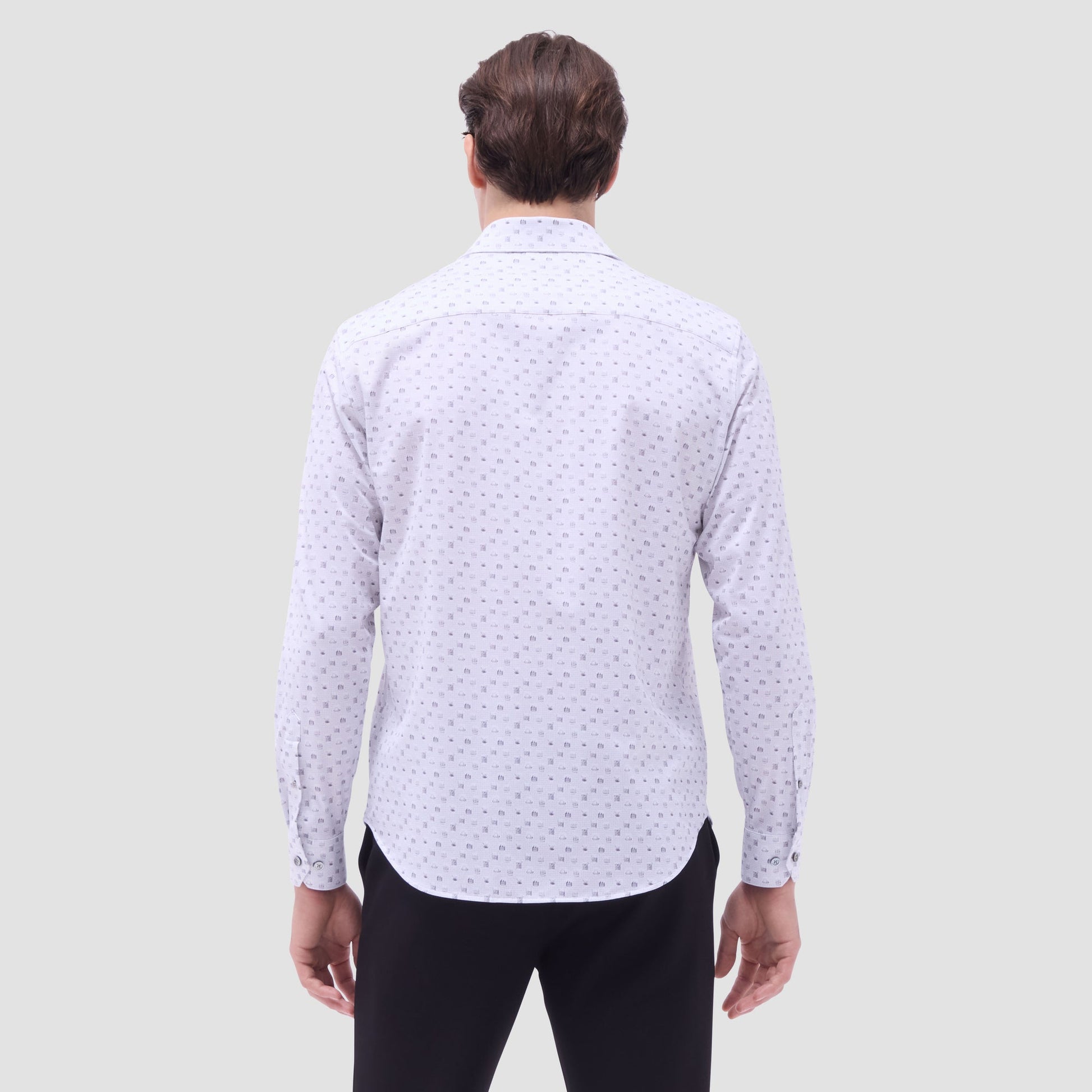 Bugatchi James Whiskey OoohCotton® Shirt Platinum