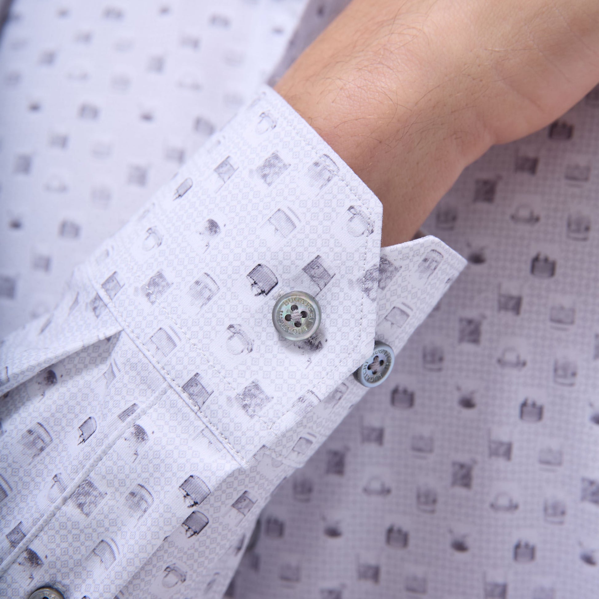 Bugatchi James Whiskey OoohCotton® Shirt Platinum