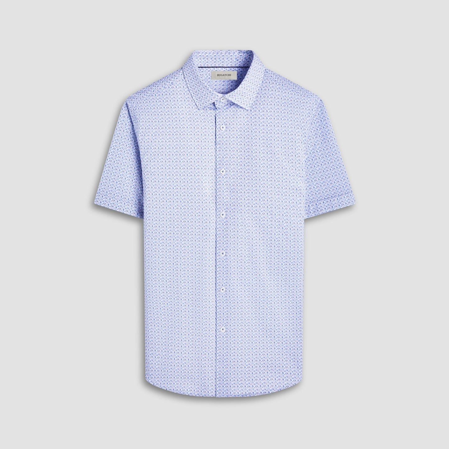 Bugatchi Miles Floral OoohCotton® Short-Sleeve Shirt Cobalt