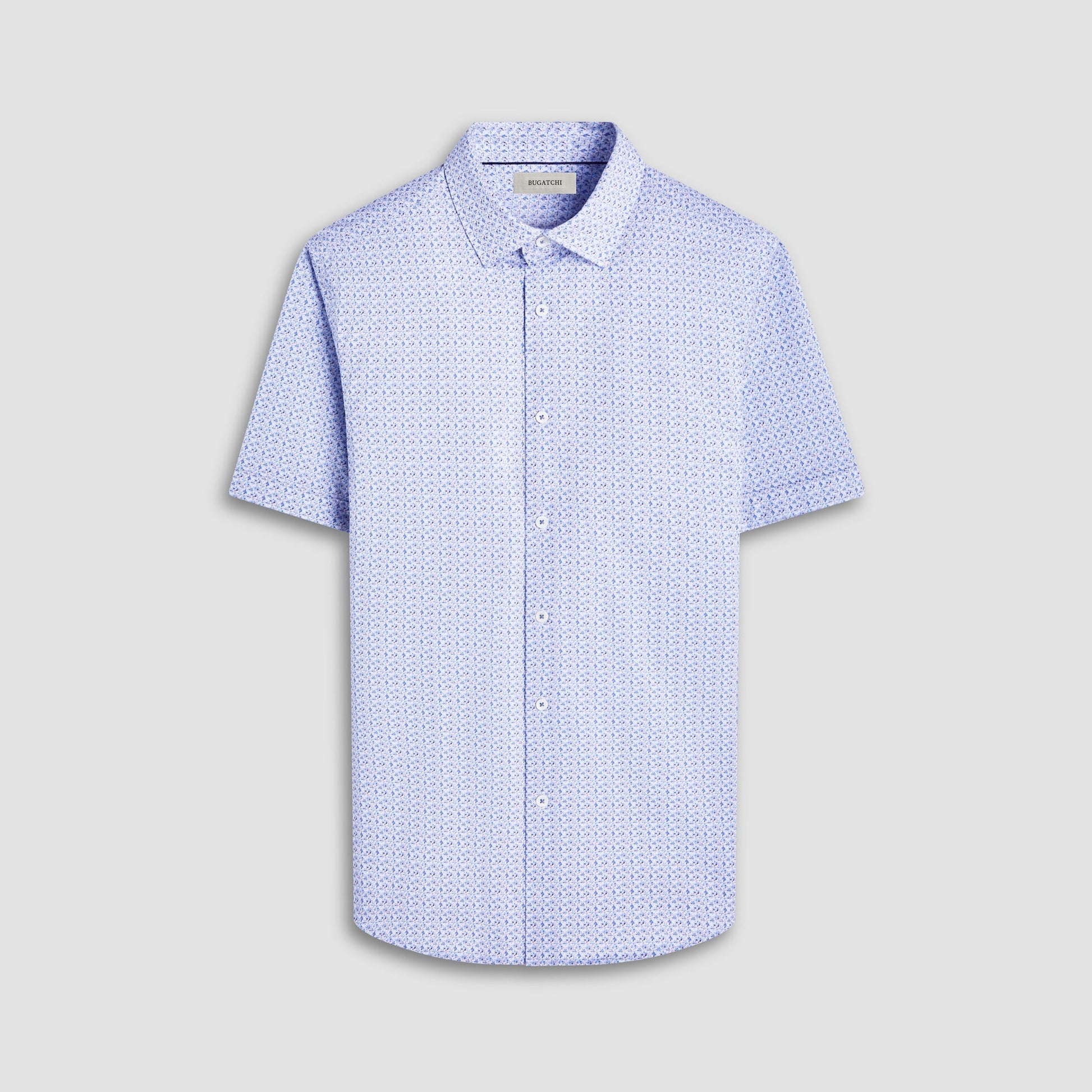 Bugatchi Miles Floral OoohCotton® Short-Sleeve Shirt Cobalt