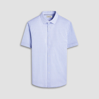 Bugatchi Miles Floral OoohCotton® Short-Sleeve Shirt Cobalt