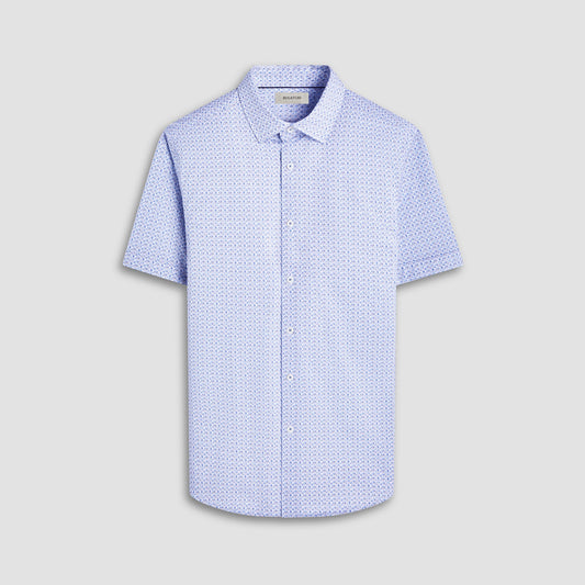 Bugatchi Miles Floral OoohCotton® Short-Sleeve Shirt Cobalt