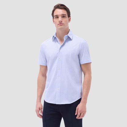 Bugatchi Miles Floral OoohCotton® Short-Sleeve Shirt Cobalt
