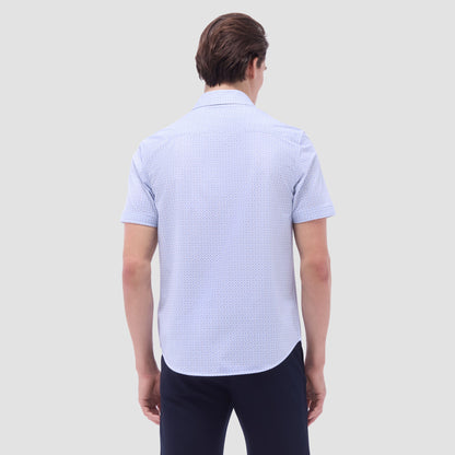 Bugatchi Miles Floral OoohCotton® Short-Sleeve Shirt Cobalt