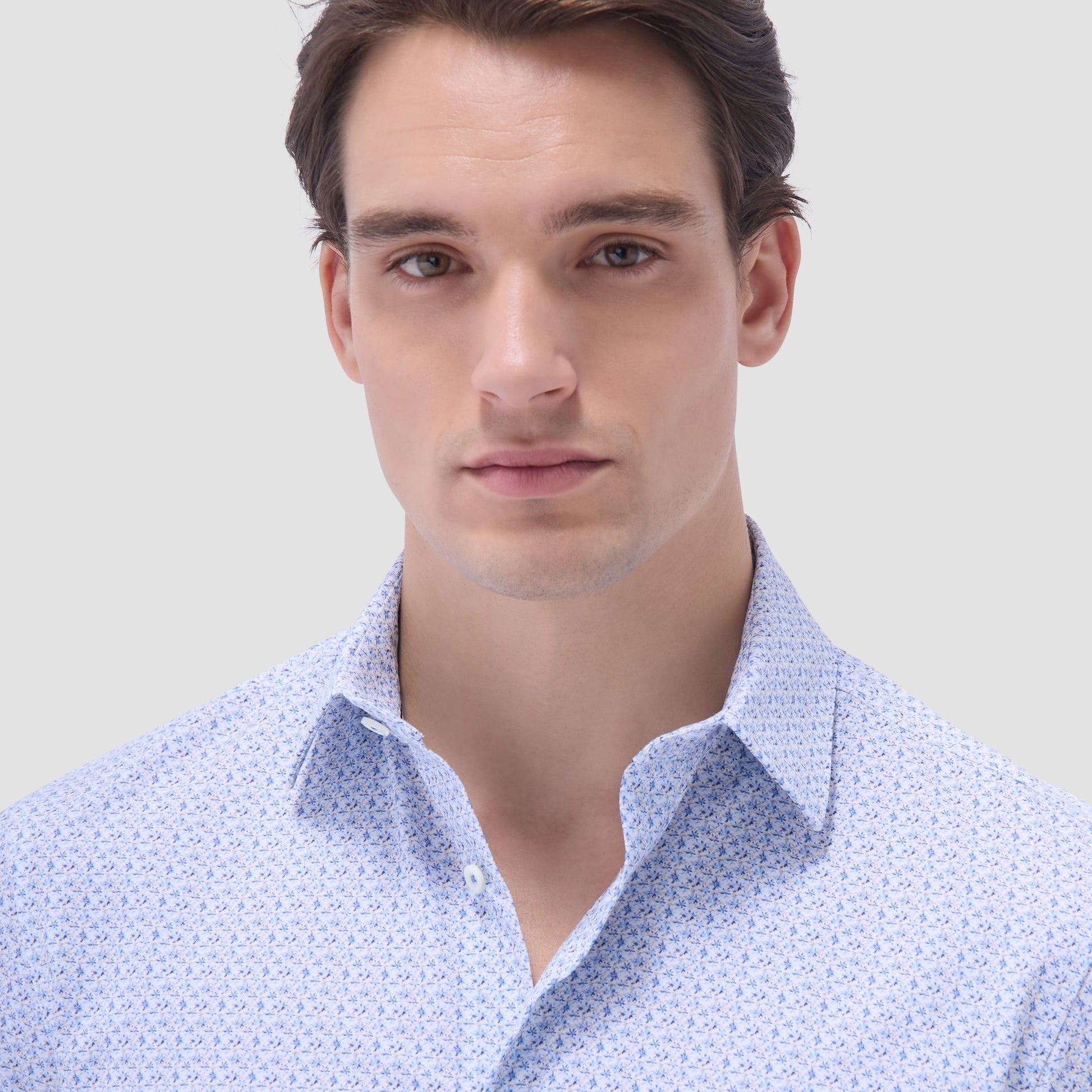 Bugatchi Miles Floral OoohCotton® Short-Sleeve Shirt Cobalt