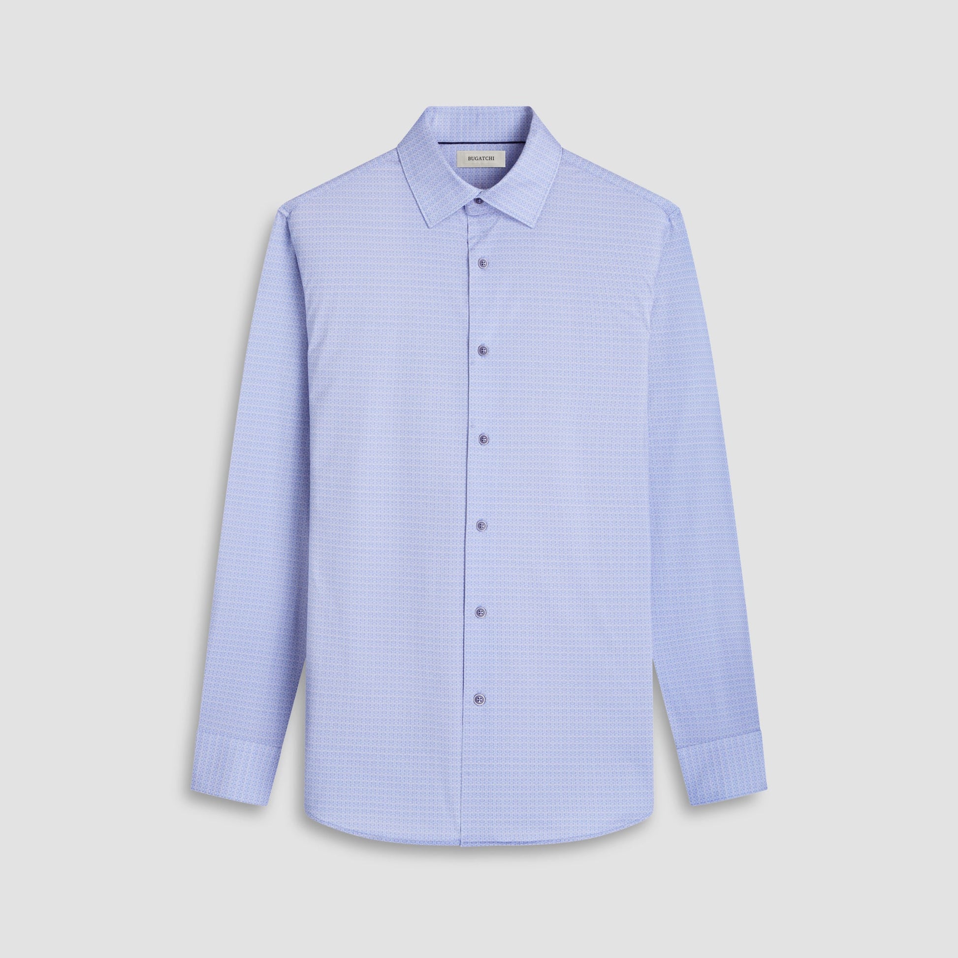 Bugatchi James Geometric OoohCotton® Shirt Air Blue