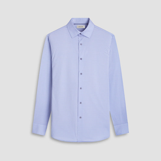 Bugatchi James Geometric OoohCotton® Shirt Air Blue