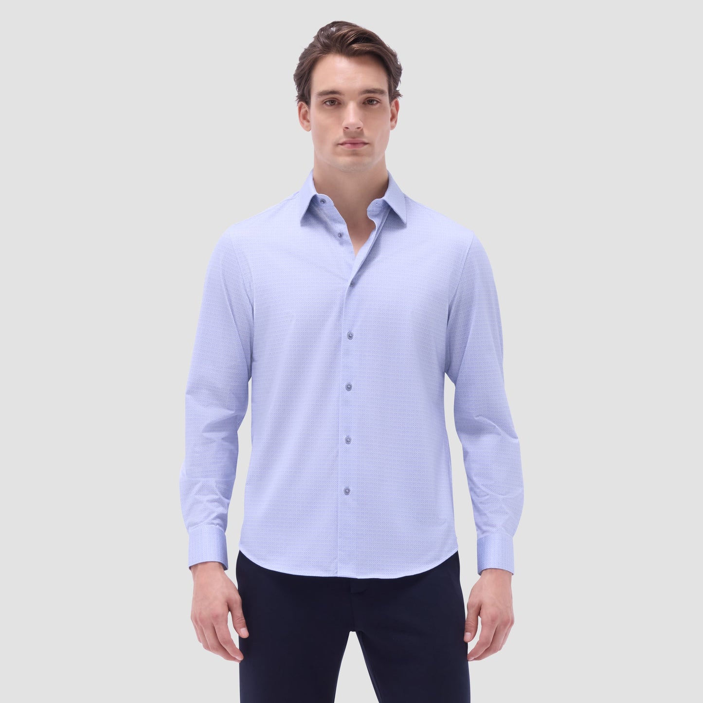 Bugatchi James Geometric OoohCotton® Shirt Air Blue