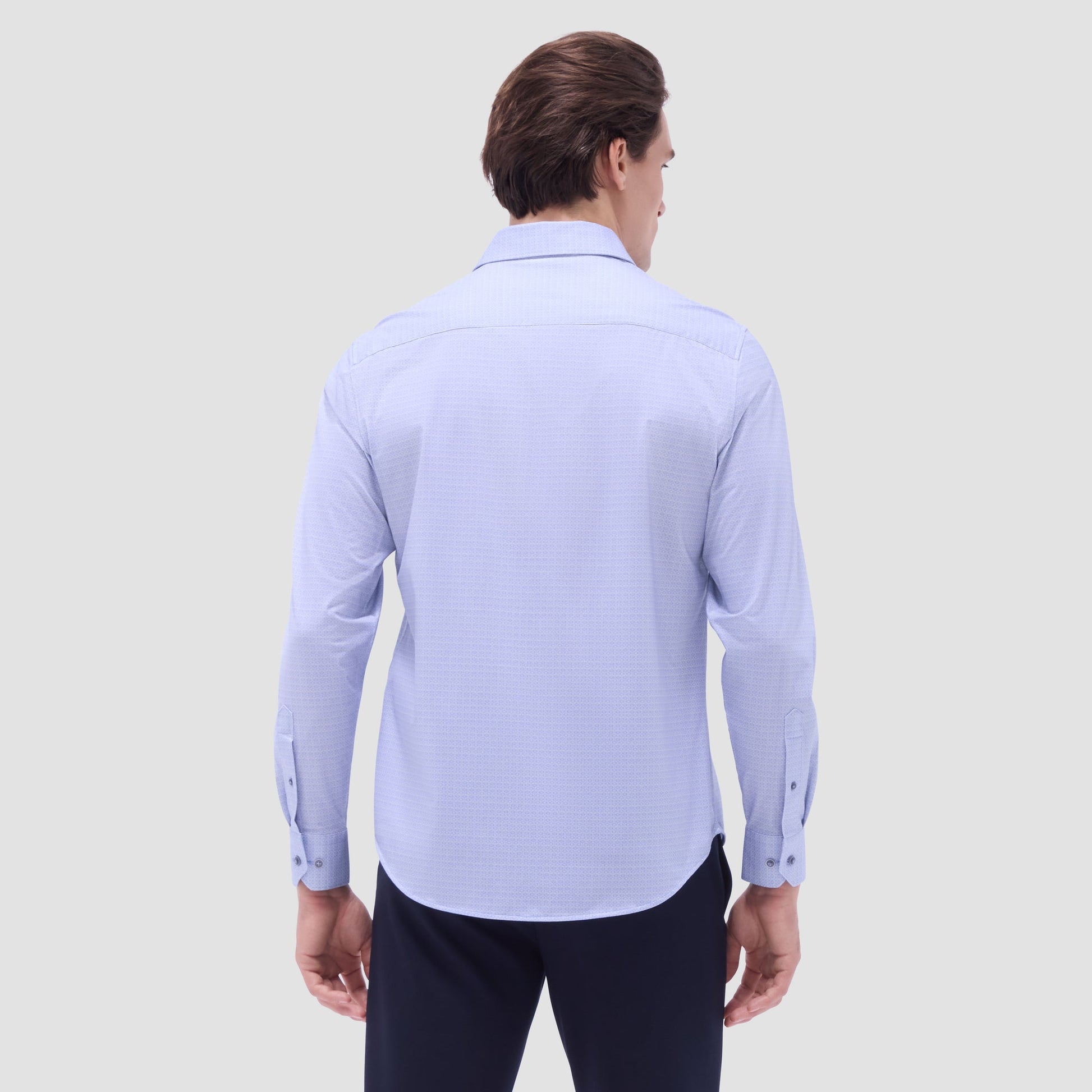 Bugatchi James Geometric OoohCotton® Shirt Air Blue