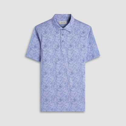 Bugatchi Victor Leaf Print OoohCotton® Polo Shirt Cobalt