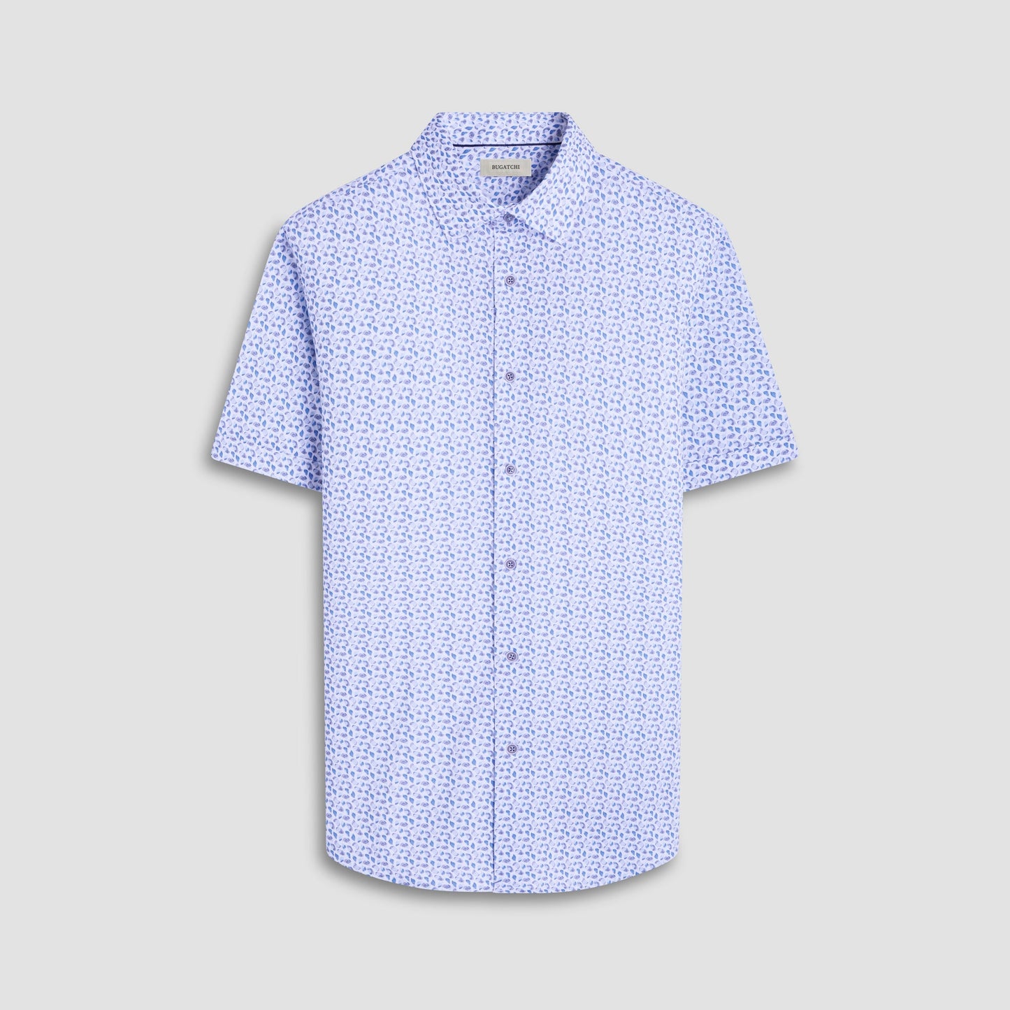 Bugatchi Miles Abstract OoohCotton® Short-Sleeve Shirt Classic Blue