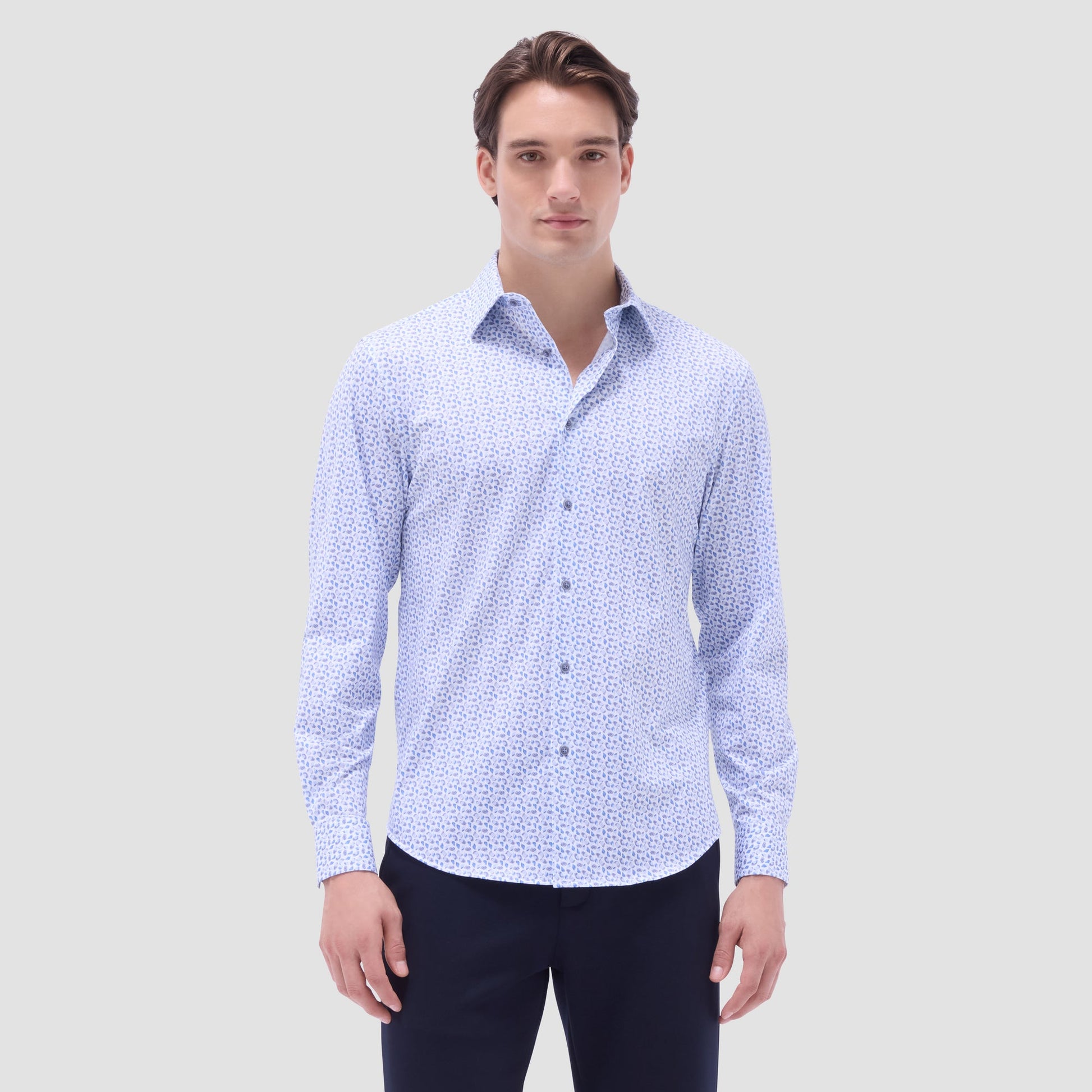 Bugatchi James Abstract OoohCotton® Shirt Classic Blue