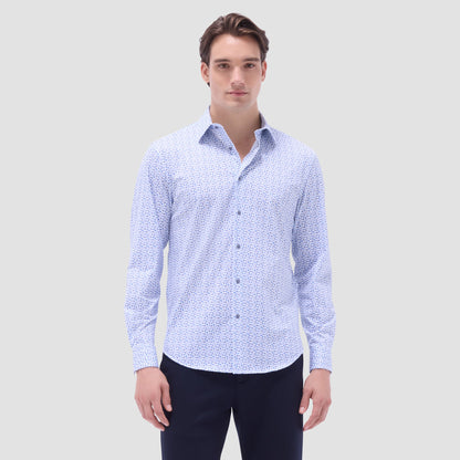 Bugatchi James Abstract OoohCotton® Shirt Classic Blue