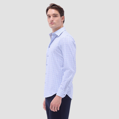 Bugatchi James Abstract OoohCotton® Shirt Classic Blue