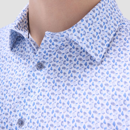Bugatchi James Abstract OoohCotton® Shirt Classic Blue