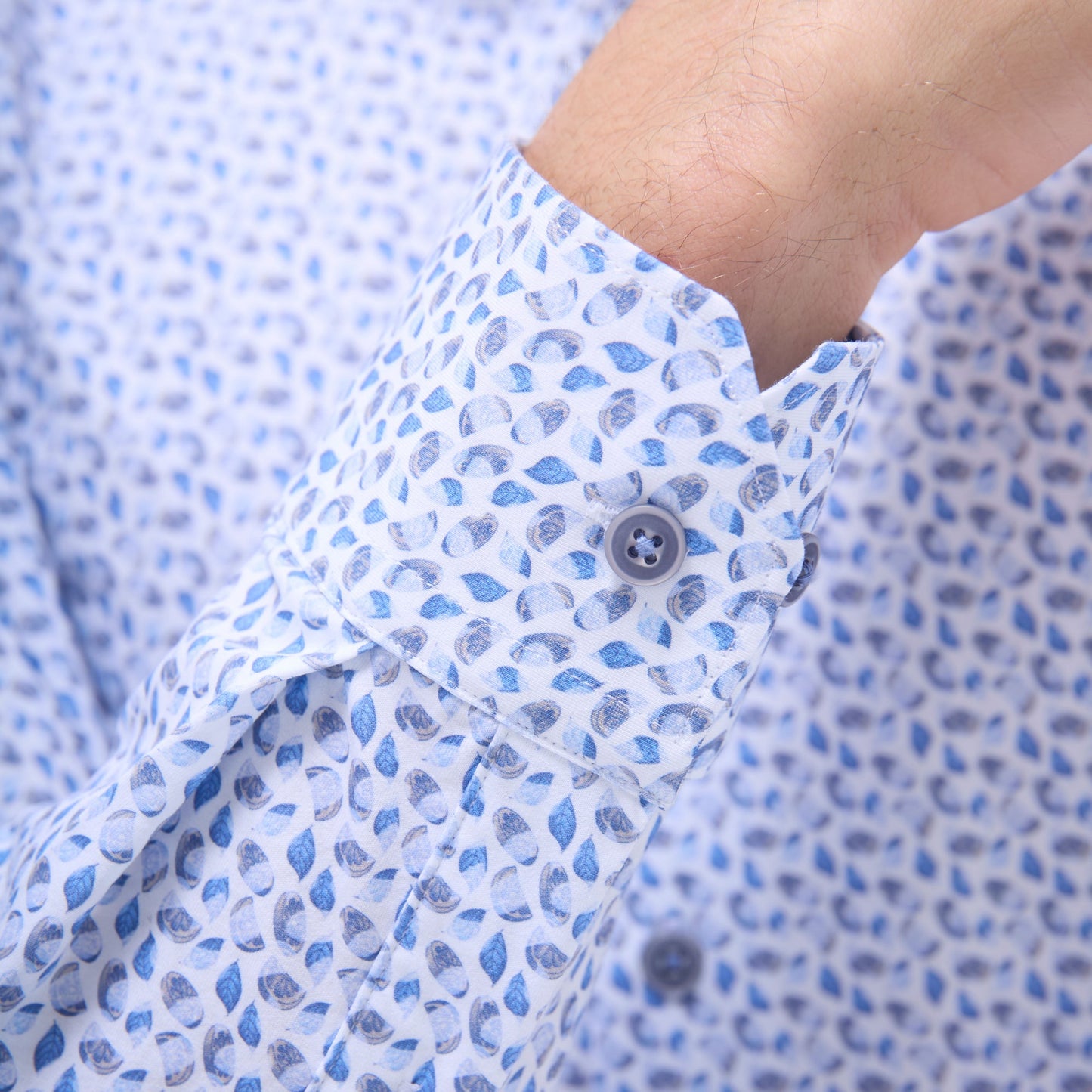 Bugatchi James Abstract OoohCotton® Shirt Classic Blue
