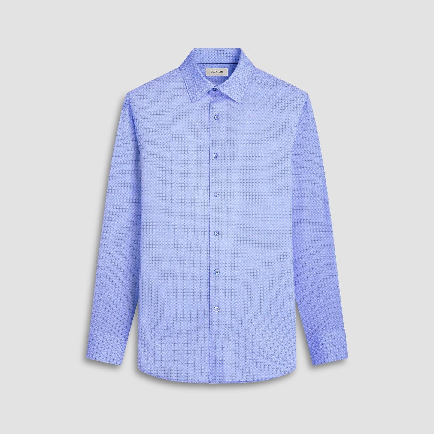 Bugatchi James Geometric OoohCotton® Shirt Air Blue