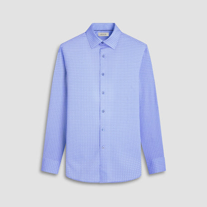 Bugatchi James Geometric OoohCotton® Shirt Air Blue