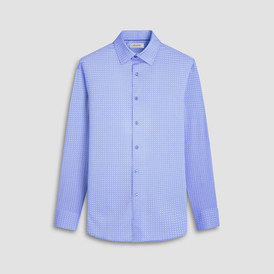 Bugatchi James Geometric OoohCotton® Shirt Air Blue