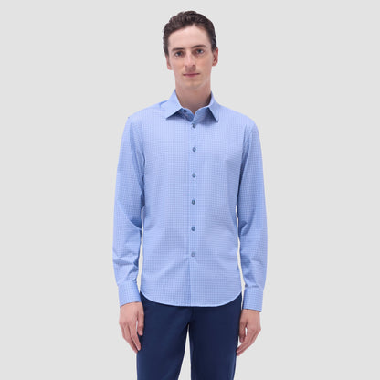 Bugatchi James Geometric OoohCotton® Shirt Air Blue