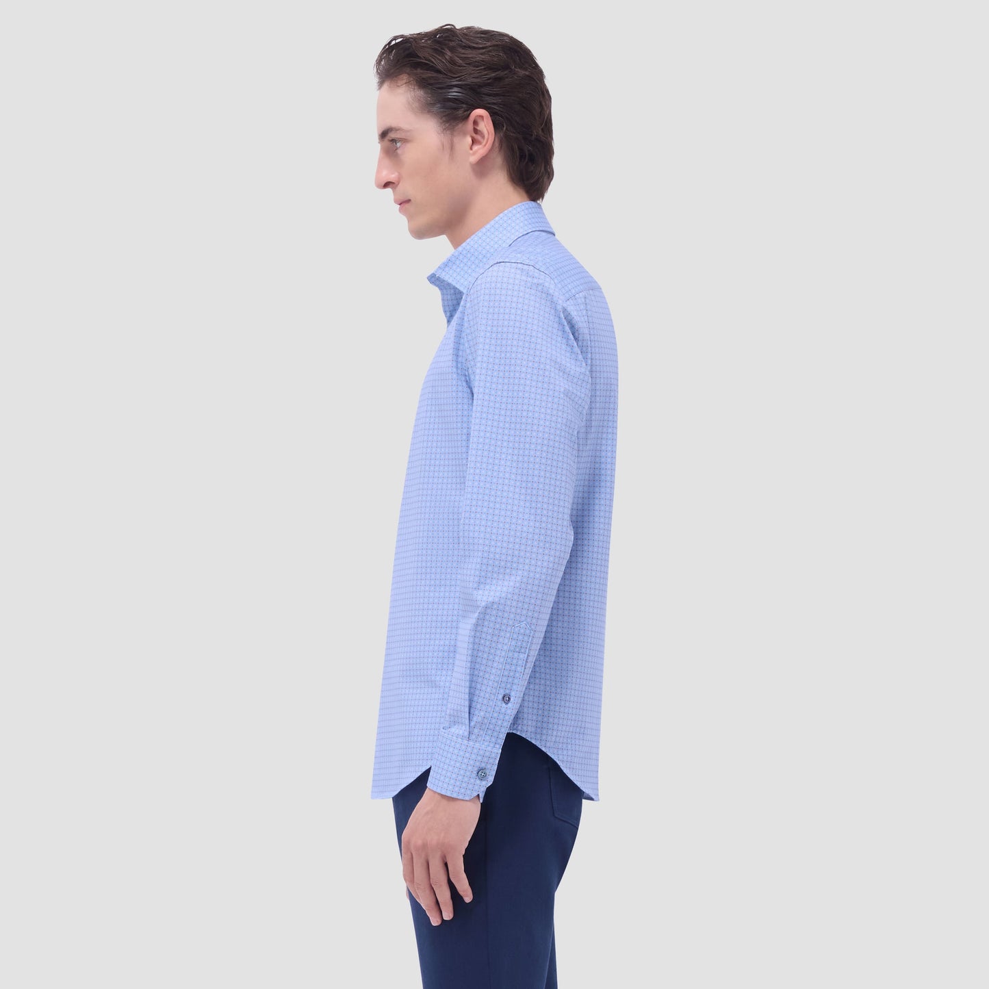 Bugatchi James Geometric OoohCotton® Shirt Air Blue