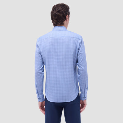 Bugatchi James Geometric OoohCotton® Shirt Air Blue