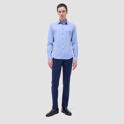 Bugatchi James Geometric OoohCotton® Shirt Air Blue