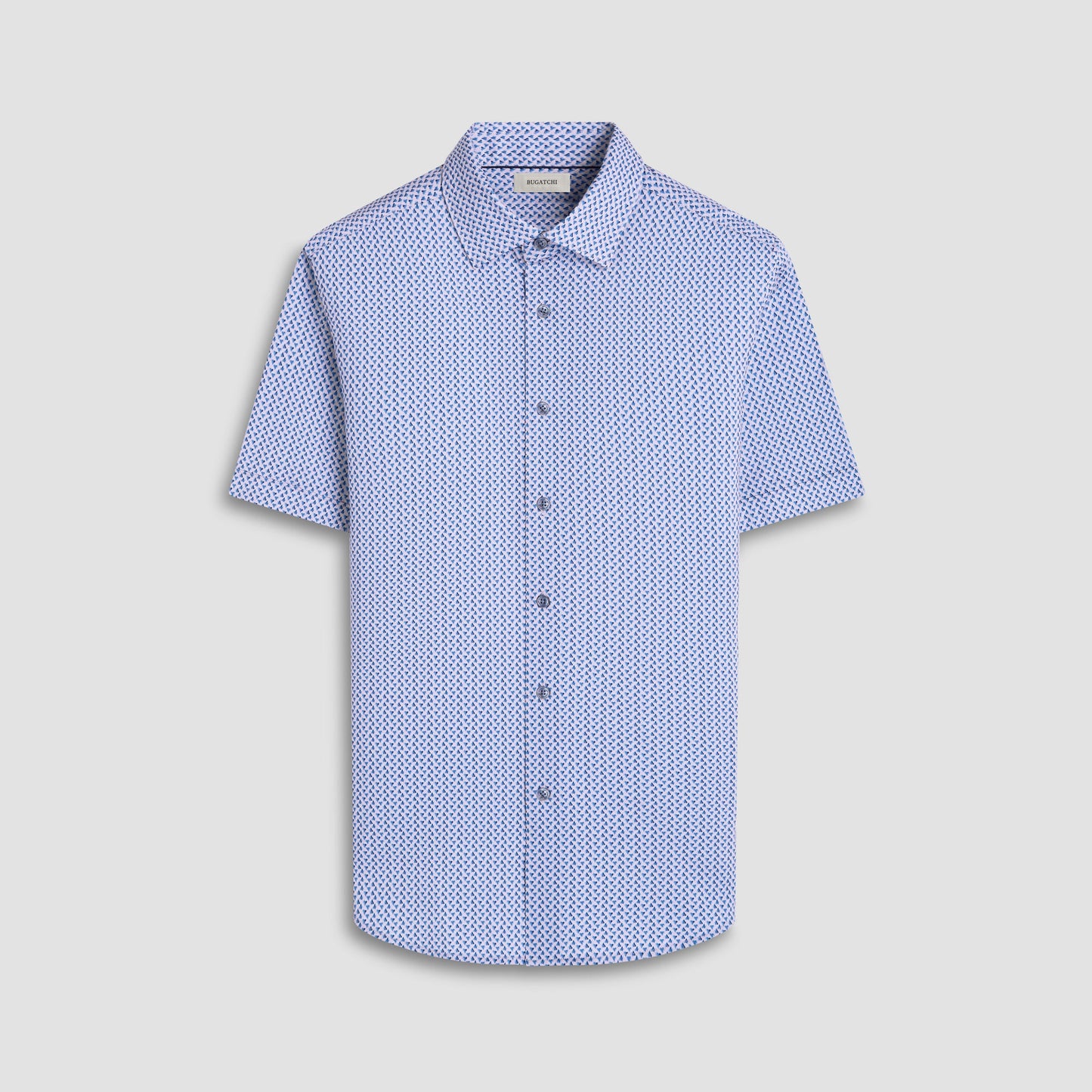 Bugatchi Miles Heart OoohCotton® Short-Sleeve Shirt Cobalt