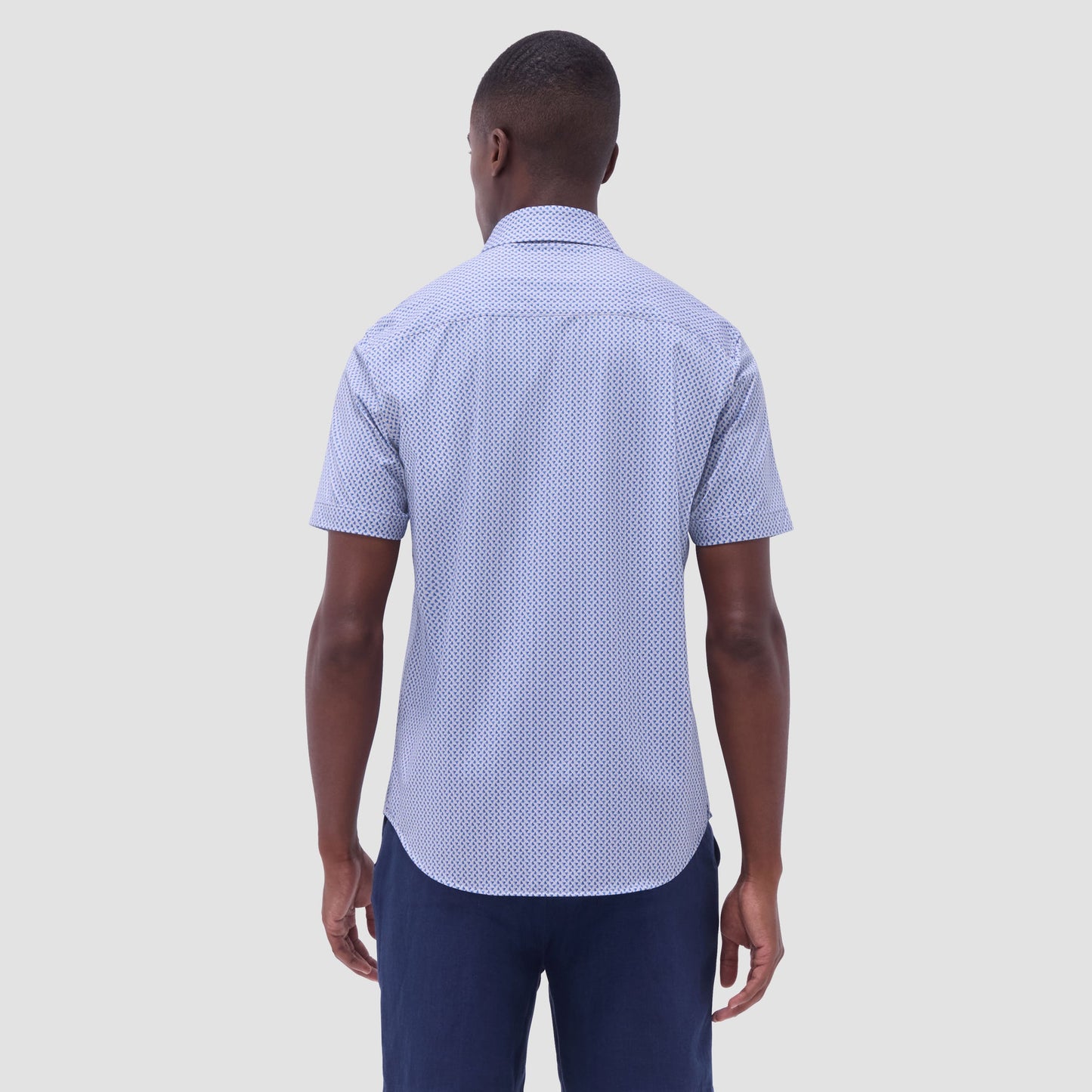 Bugatchi Miles Heart OoohCotton® Short-Sleeve Shirt Cobalt