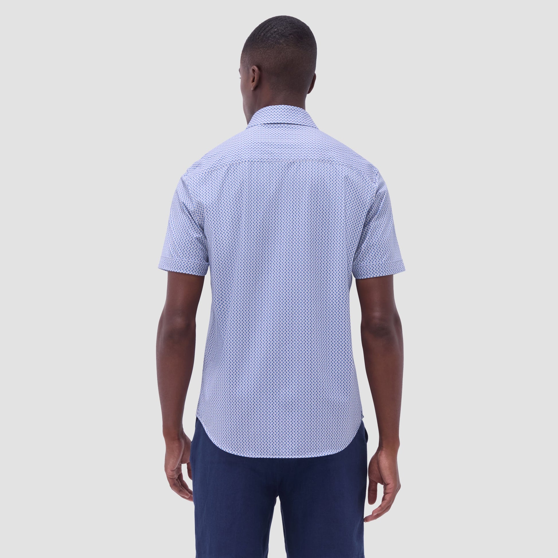 Bugatchi Miles Heart OoohCotton® Short-Sleeve Shirt Cobalt