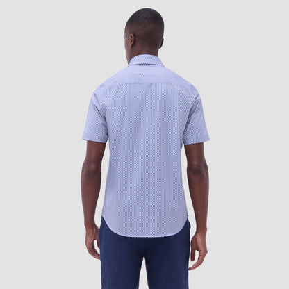 Bugatchi Miles Heart OoohCotton® Short-Sleeve Shirt Cobalt