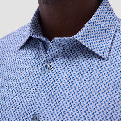 Bugatchi Miles Heart OoohCotton® Short-Sleeve Shirt Cobalt