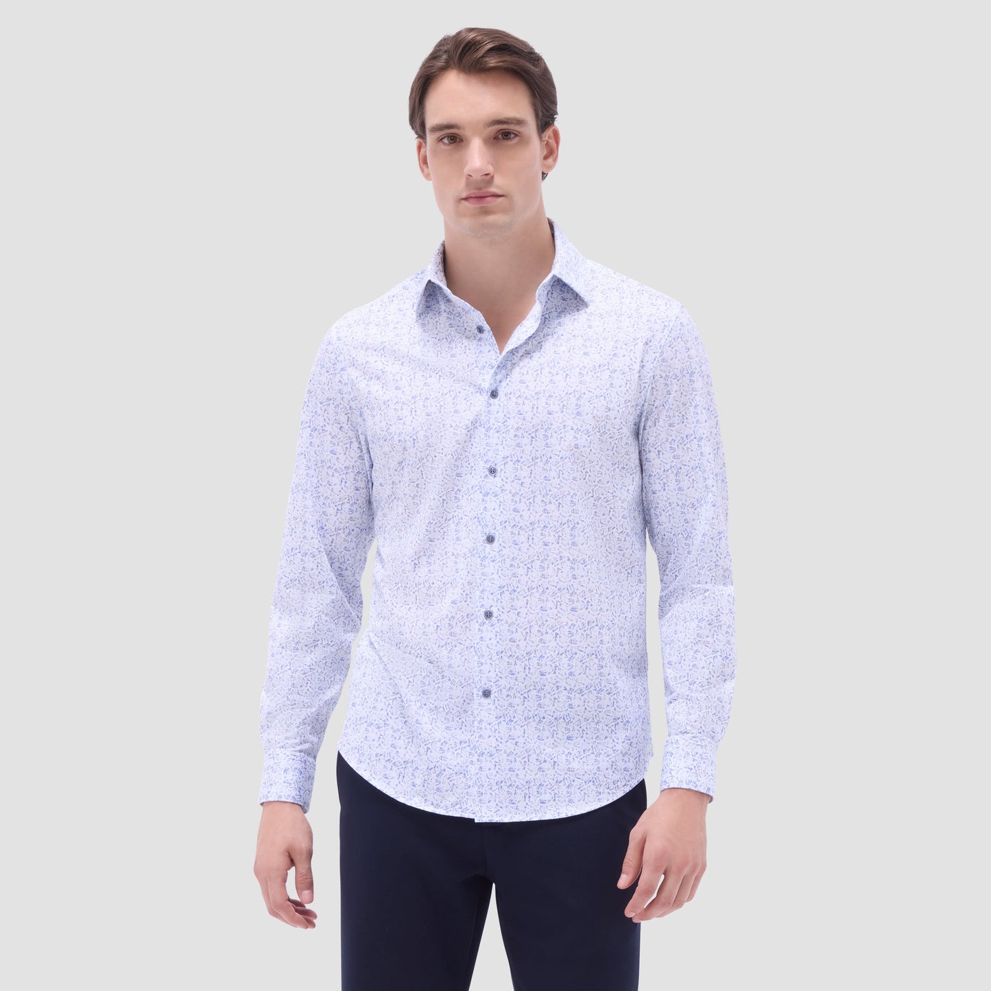 Bugatchi James Abstract OoohCotton® Shirt Cobalt